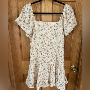 American Eagle Outfitters Cream Floral Dress